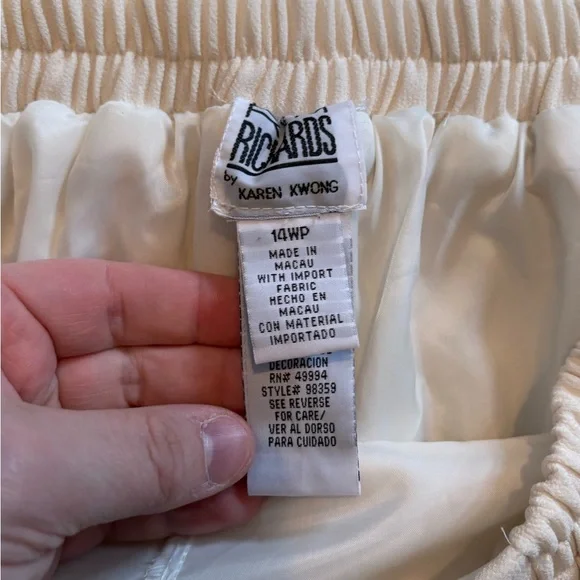 Vintage Elegant Cream Women's Pants - Picture 5 of 8